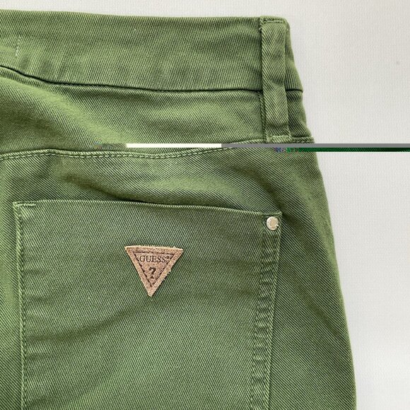 Guess Women’s Athletic Zip Skinny Jean In Olive Ankle Zip Cropped Leg Size 27 - Picture 12 of 13